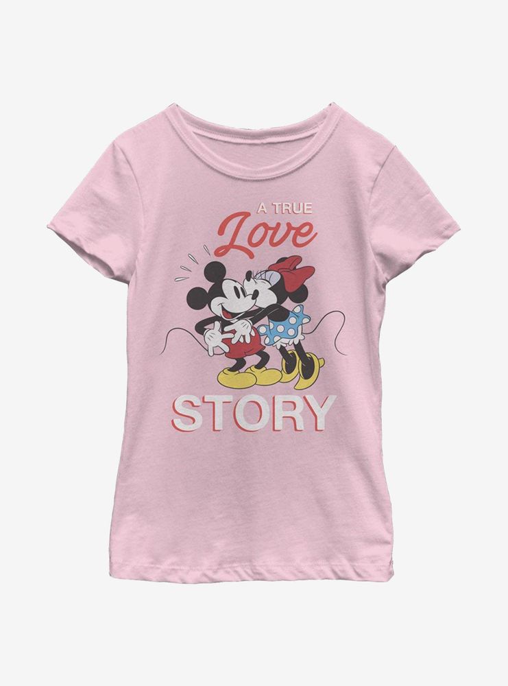 Disney Mickey Mouse True Love Story Youth Girls T-Shirt