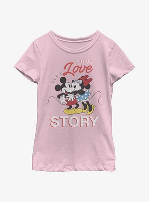 Disney Mickey Mouse True Love Story Youth Girls T-Shirt