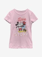 Disney Mickey Mouse True Love Story Youth Girls T-Shirt