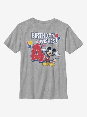 Disney Mickey Mouse Birthday 4 Youth T-Shirt