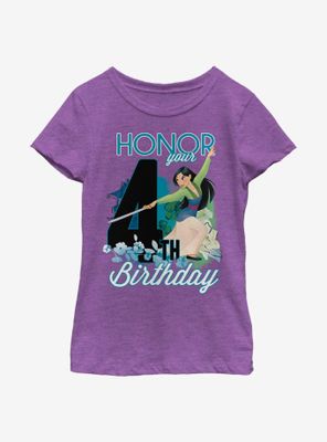 Disney Mulan Four Birthday Youth Girls T-Shirt