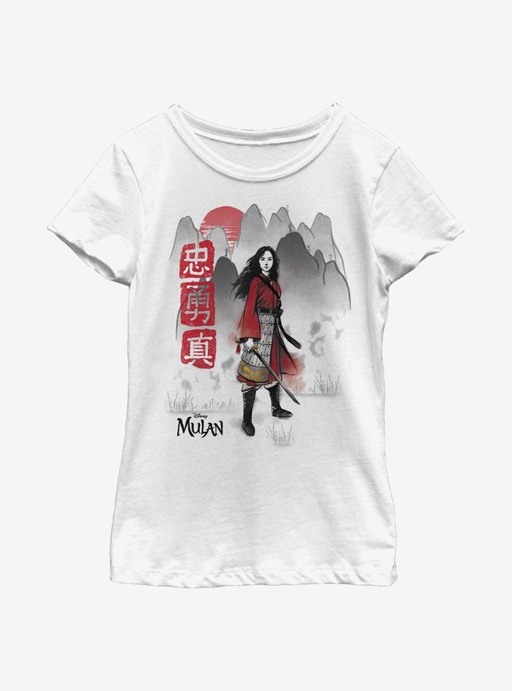 Disney Mulan Loyal Brave True Youth Girls T-Shirt