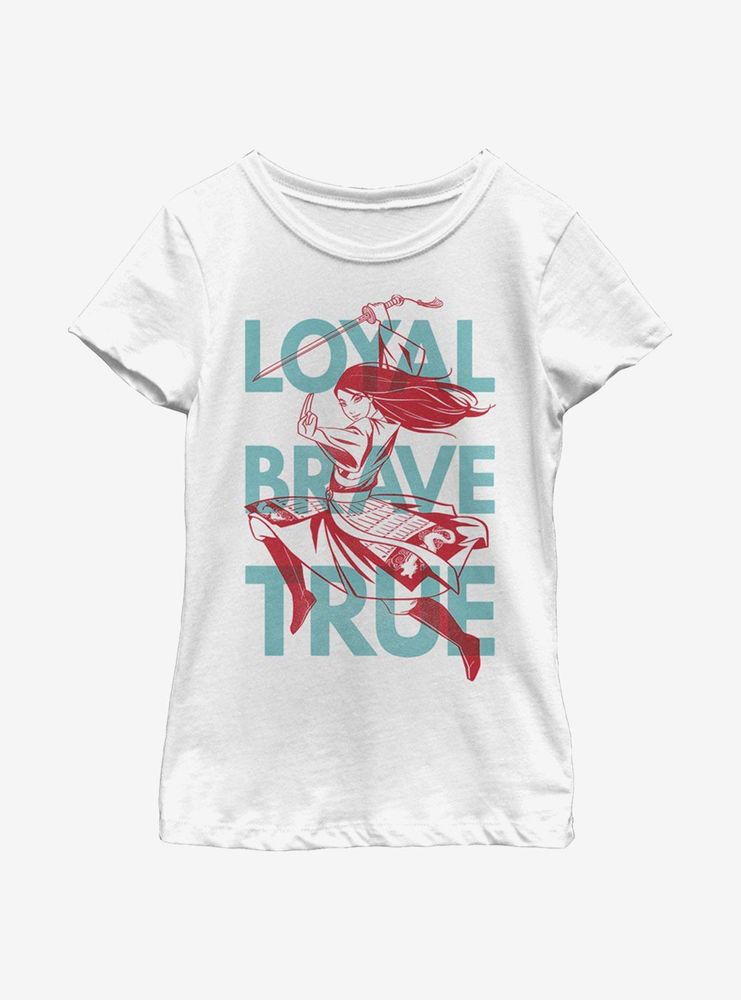 Disney Mulan Loyal, Brave, True Youth Girls T-Shirt