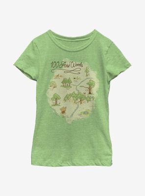 Disney Winnie The Pooh 100 Acre Map Youth Girls T-Shirt