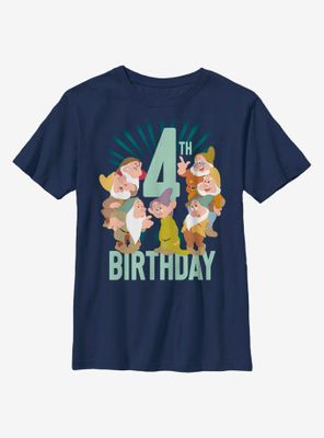 Disney Snow White Dwarfs Fourth Birthday Youth T-Shirt