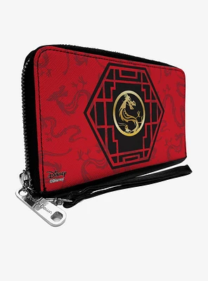 Disney Mulan Mushu Cri-kee Lattice Zip Around Wallet