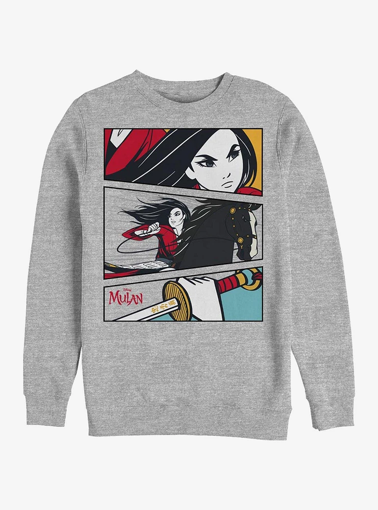 Disney Mulan Action Panels Crew Sweatshirt