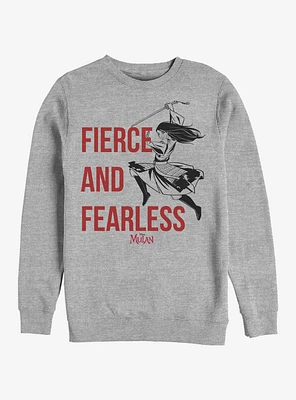 Disney Mulan Fierce And Fearless Crew Sweatshirt