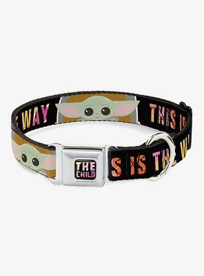 Star Wars The Mandalorian Child Chibi Pose This Is Way Seatbelt Buckle Dog Collar