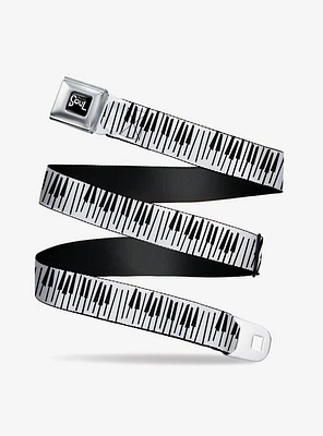 Soul Piano Keys White Black Seatbelt Belt