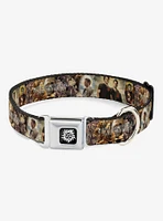 Supernatural Character Saintly Icons Skull Roses Seatbelt Buckle Dog Collar