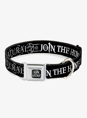 Supernatural Join The Hunt Icons Logo Pentagrams Seatbelt Buckle Dog Collar