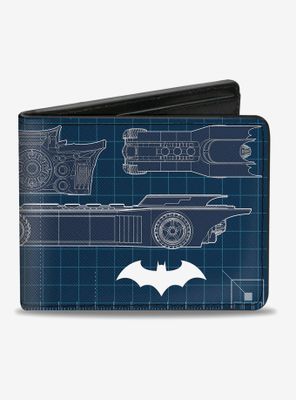 DC Comics Batman Batmobile Blueprint Tech Turns Bi-fold Wallet