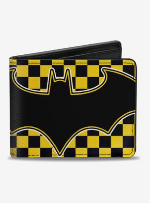 DC Comics Batman Yellow And Black Bat Logo Close Up Bi-fold Wallet