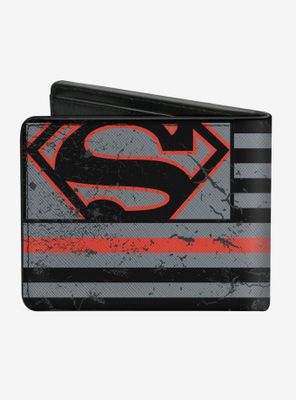 DC Comics Superman Shield Thin Red Line Bi-fold Wallet
