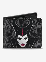 Disney Maleficent Face Sword Damask Bi-fold Wallet