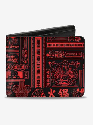 Disney Mickey Mouse Tast of China Collage Bifold Wallet