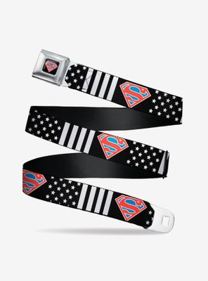 DC Comics Superman Shield Americana Stars Seatbelt Belt