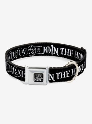 Supernatural Join The Hunt Icons Logo Pentagrams Seatbelt Buckle Dog Collar