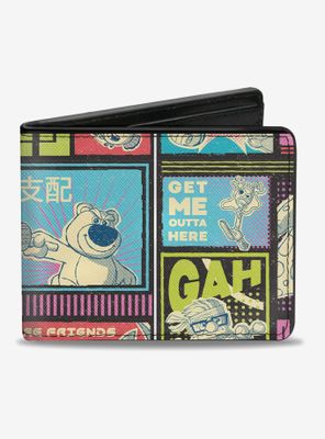 Disney Pixar Movie Mashup Character Scene Blocks Bi-fold Wallet