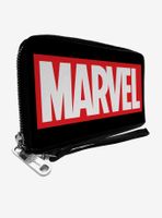 Marvel Red Brick Logo Black Red White Womens Zip Around Wallet