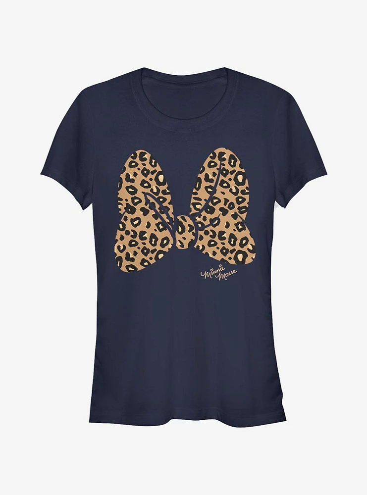 Disney Minnie Mouse Animal Print Bow Girls T-Shirt