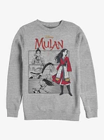 Disney Mulan Comic Panels Crew Sweatshirt