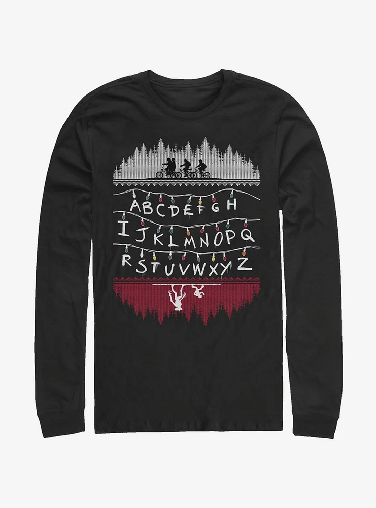Stranger Things Alphabet Lights Long-Sleeve T-Shirt