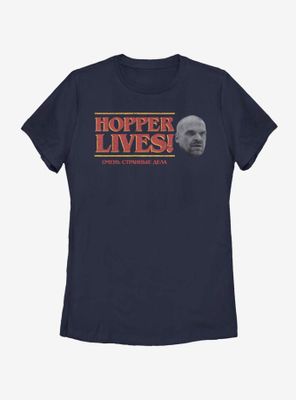 Stranger Things Hopper Lives Womens T-Shirt
