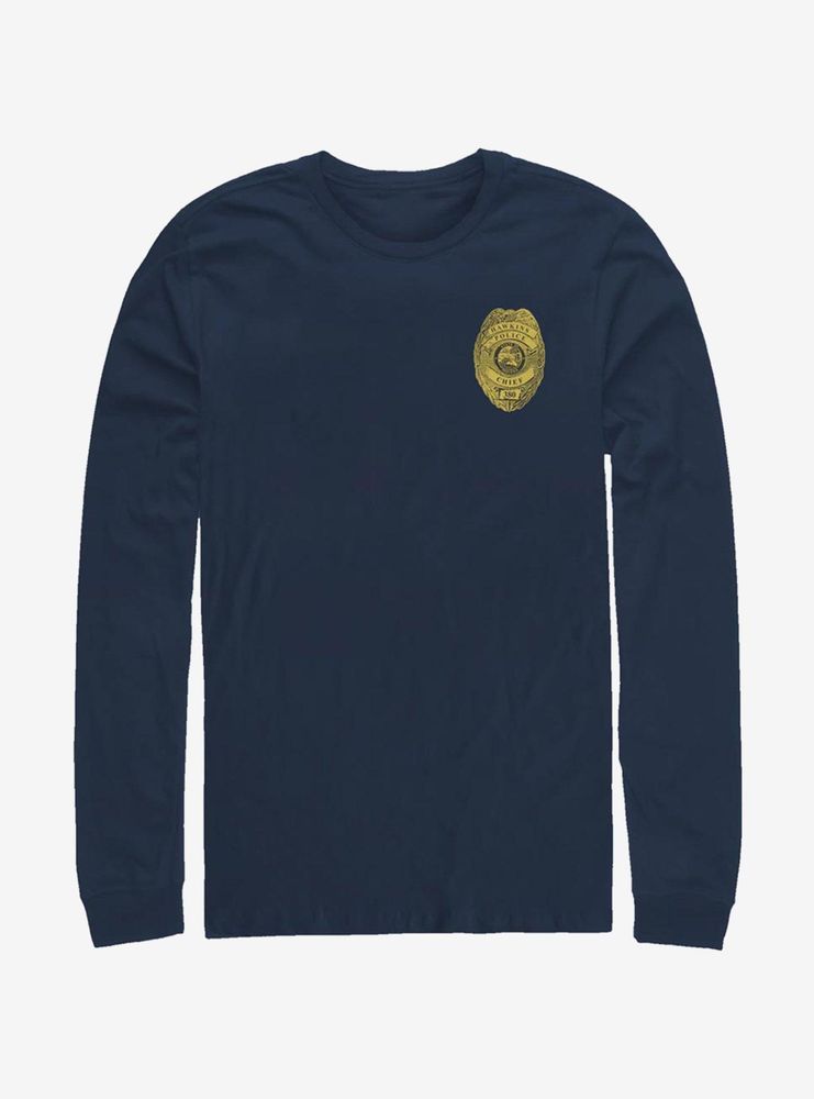 Stranger Things Hawkins Police Badge Long-Sleeve T-Shirt