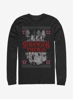 Stranger Things Upside Down Ugly Sweater Long-Sleeve T-Shirt