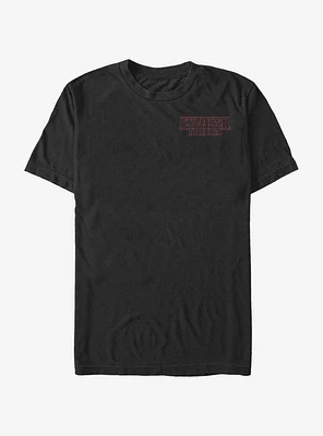 Stranger Things Red Outline Pocket T-Shirt