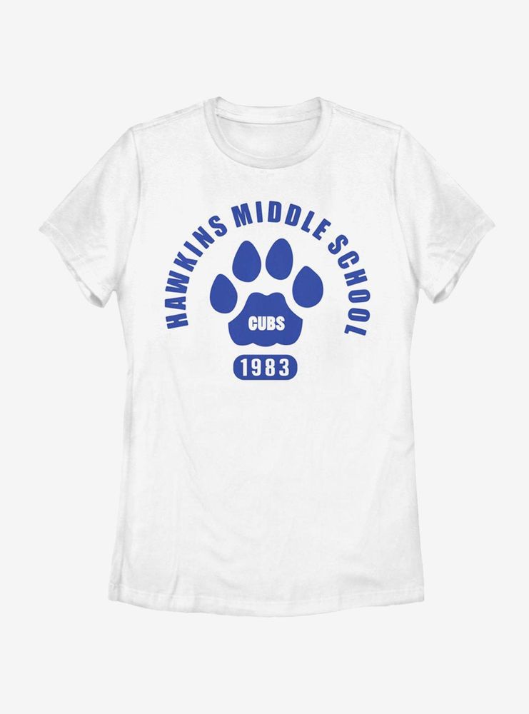 Stranger Things Hawkins Cubs Paw Emblem Womens T-Shirt