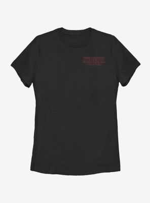 Stranger Things Red Outline Pocket Womens T-Shirt
