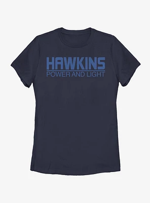 Stranger Things Hawkins Power And Light Womens T-Shirt