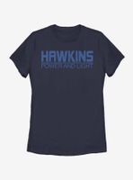 Stranger Things Hawkins Power And Light Womens T-Shirt