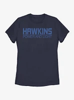 Stranger Things Hawkins Power And Light Womens T-Shirt
