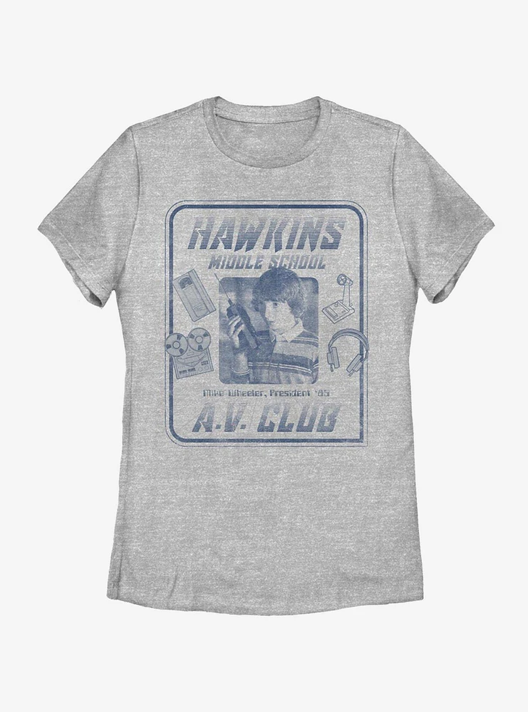 Stranger Things Mike Hawkins AV President Womens T-Shirt