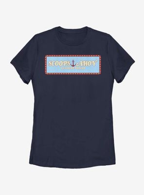 Stranger Things Scoops Ahoy Panel Womens T-Shirt