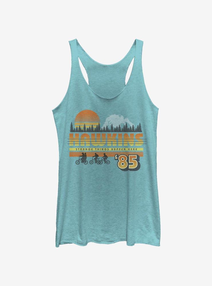 Stranger Things Hawkins Vintage Sunset Womens Tank Top