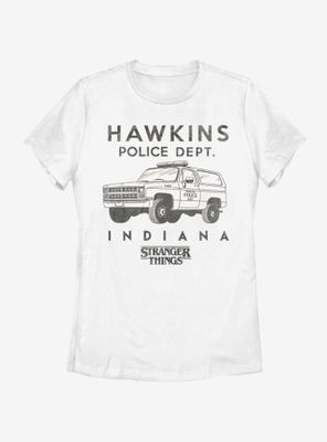 Stranger Things Hawkins Police Auto Womens T-Shirt