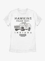 Stranger Things Hawkins Police Auto Womens T-Shirt
