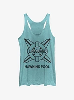 Stranger Things Hawkins Pool Lifeguard Womens Tank Top