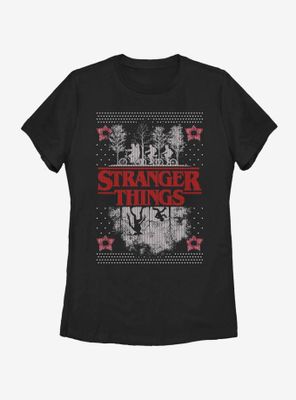 Stranger Things Upside Down Ugly Sweater Womens T-Shirt
