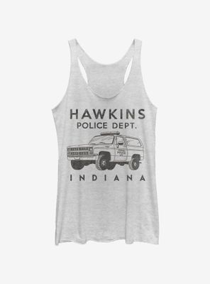 Stranger Things Hawkins Police Auto Womens Tank Top