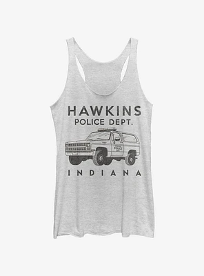 Stranger Things Hawkins Police Auto Womens Tank Top