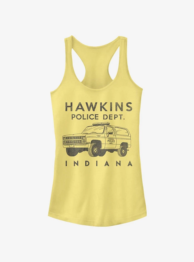 Stranger Things Hawkins Police Auto Girls Tank Top