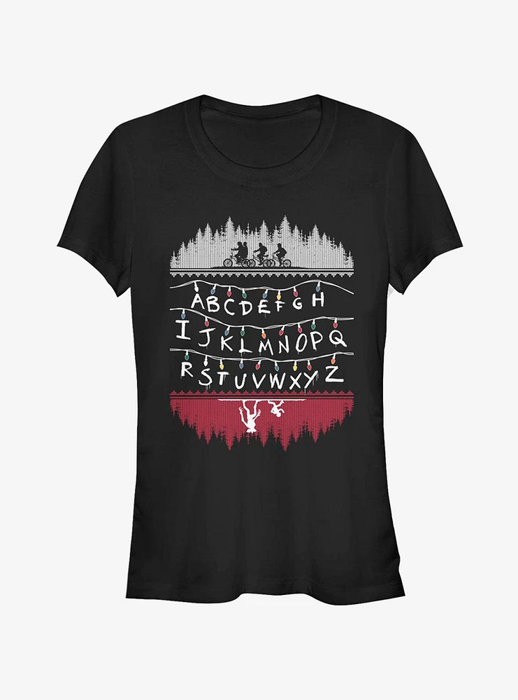 Stranger Things Alphabet Lights Girls T-Shirt