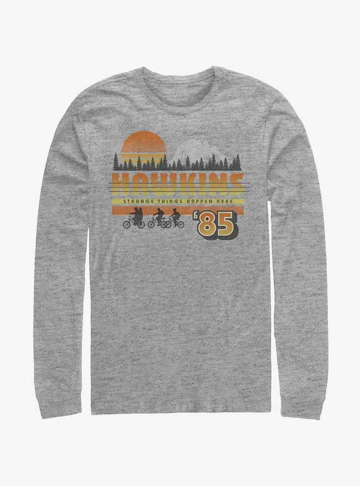 Stranger Things Hawkins Vintage Sunset Long-Sleeve T-Shirt