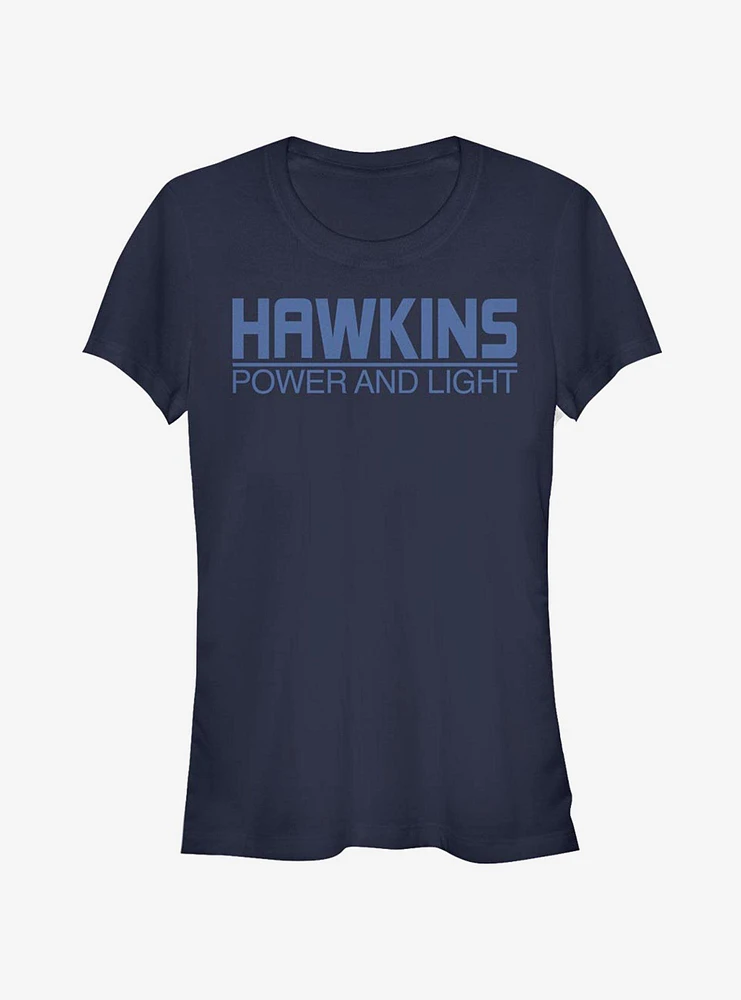 Stranger Things Hawkins Power And Light Girls T-Shirt